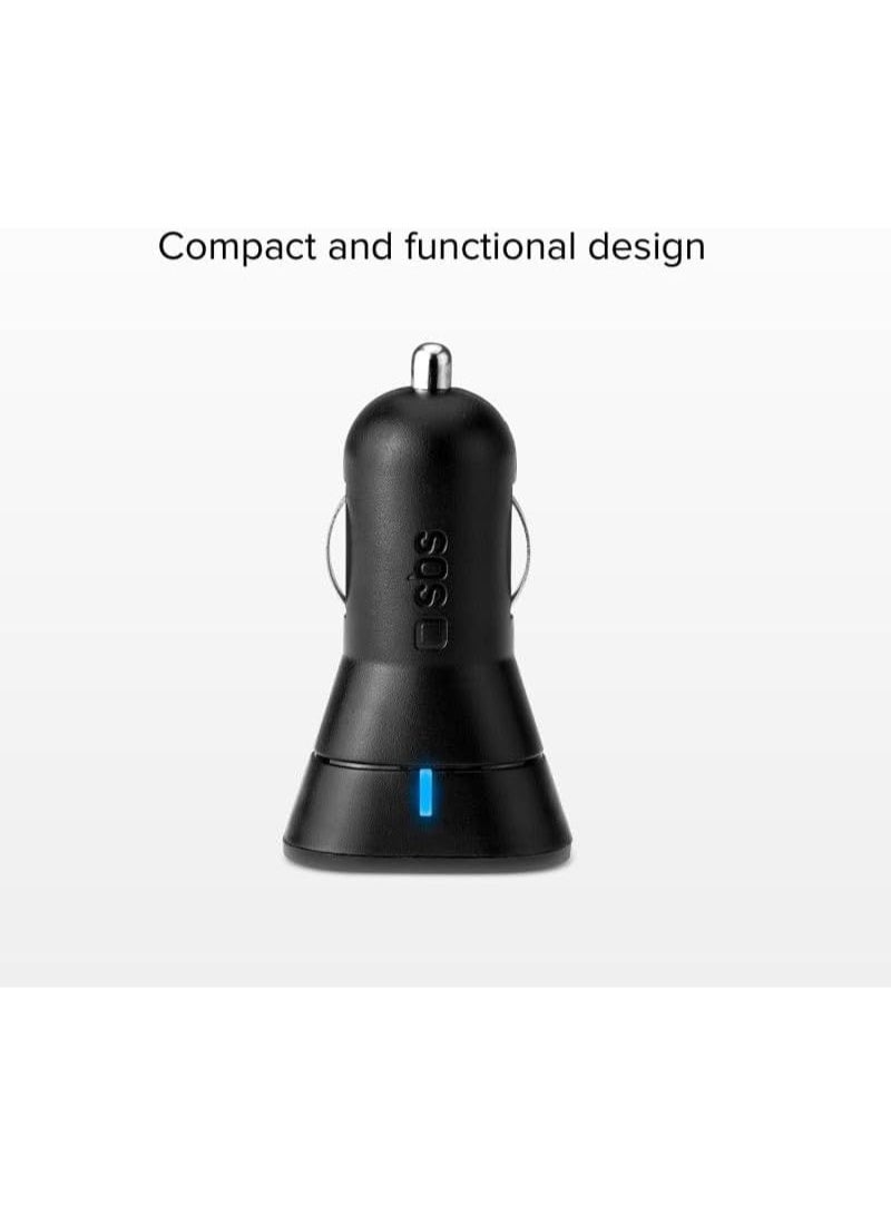 اس بي اس إس بي إس شاحن سيارة سريع بقوة 12 وات مع مخرجين USB - Image 3